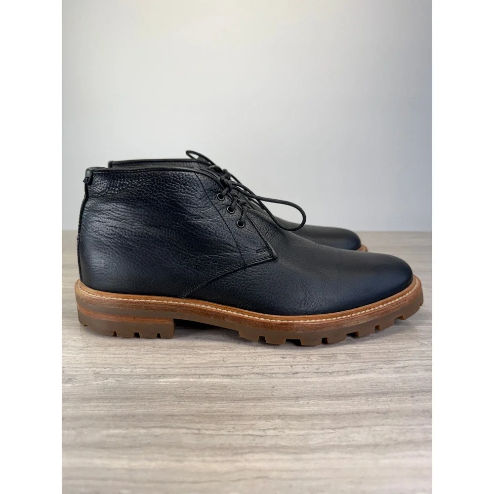 Aquatalia Jeffrey Waterproof Pebbled Leather Chukka Boots Luxury Italy Men 8.5